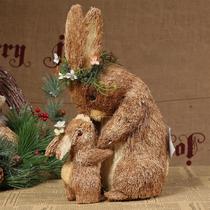 Figurinha Decorativa De Coelho De Páscoa Em Palha Para Mesa, Jardim, Casa, Exterior E Festivais Figurinha Decorativa De Coelho De Páscoa Em Palha Para Mesa, Jardim, Casa, Exterior E Festivais