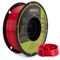 Filamento de impressão 3D JAREES Petg 1,75 mm 0,02 mm vermelho rubi 1 kg