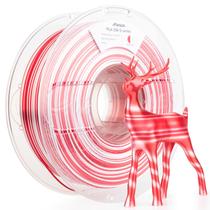 Filamento de impressora 3D AMOLEN Silk PLA 1,75 mm 1 kg vermelho branco