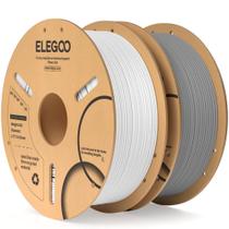 Filamento de impressora 3D ELEGOO PLA 1,75 mm branco e cinza 2 kg