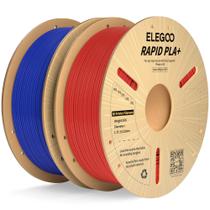 Filamento de impressora 3D ELEGOO Rapid PLA Plus 1,75 mm azul e vermelho Filamento de impressora 3D ELEGOO Rapid PLA Plus 1,75 mm azul e vermelho