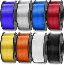 Filamento de impressora 3D JAYO PLA+ 1,75 mm, pacote com 8, multicolorido, 2 kg