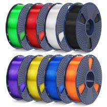 Filamento de impressora 3D SUNLU PLA 1,75 mm 2 kg, pacote com 8 unidades, preto+transparente Filamento de impressora 3D SUNLU PLA 1,75 mm 2 kg, pacote com 8 unidades, preto+transparente