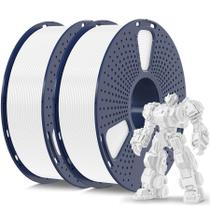 Filamento de impressora 3D SUNLU PLA Plus 1,75 mm 2 kg, 2 pacotes, branco