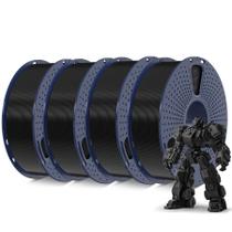 Filamento de impressora 3D SUNLU PLA Plus 1,75 mm 4 kg preto, 4 pacotes