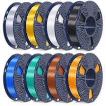 Filamento de impressora 3D SUNLU PLA Silk 1,75 mm 250g 8 rolos Filamento de impressora 3D SUNLU PLA Silk 1,75 mm 250g 8 rolos