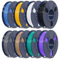 Filamento para impressora 3D SUNLU PLA 1,75 mm 250g 8 rolos Muticolor