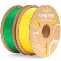 Filamento PETG 1,75mm ELEGOO Rapid - Amarelo e Verde para Impressora 3D