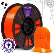 Filamento PETG HF Laranja Neon Translúcido High Fluidity Premium 1Kg Fabricação Nacional Voolt 3D