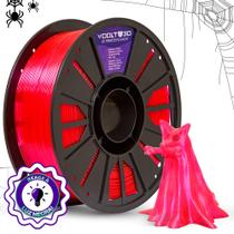 Filamento PETG HF Rosa Cereja Neon Translúcido High Fluidity Premium 1Kg Fabricação Nacional Voolt 3D