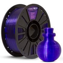 Filamento PETG HF Roxo Translúcido High Fluidity Premium 1Kg Fabricação Nacional Voolt 3D