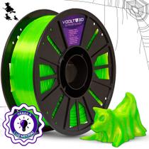Filamento PETG HF Verde Neon Translúcido High Fluidity Premium 1Kg Fabricação Nacional Voolt 3D