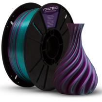 Filamento Pla Duo Ametista / Verde V-silk Premium Voolt3d Filamento Pla Duo Ametista / Verde V-silk Premium Voolt3d