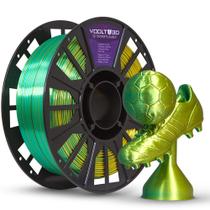 Filamento Pla Duo Color Shadow Dourado E Verde Vsilk 1kg