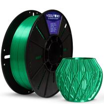Filamento PLA Verde VSilk Premium 1Kg, 1,75mm, Para Impressora 3D Voolt3D Oficial