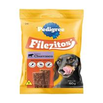 Filezitos Pedigree Adultos de Churrasco 60g - Embalagem com 20 Unidades