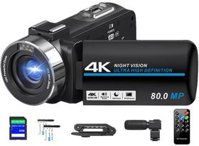 Filmadora THPACIP 4K UHD 80MP Zoom 18x Visão Noturna