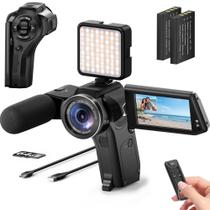 Filmadora Yatao 8K - Câmera de Vlogging 75MP com Gravação Dupla, WiFi, Zoom 16X, Design Portátil, Tela Flip 270. Inclui Cartão 64GB, Microfone, Luz de Preenchimento e Controle Remoto