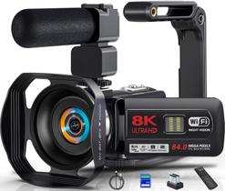 Filmadora Yollner 8K 64MP Zoom 18X WiFi Visão Noturna