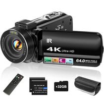 Filmadora ZYDIIE 4K UHD 64MP Zoom 18X Tela Touch de 3"