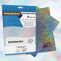 Filme Adesivo Vinil Holográfico Mix A4 135g 10 Folhas a Prova D'água Masterprint para Impressora Jato de Tinta