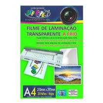 Filme de Laminação Transparente a Frio A4 Pacote com 20 Fls/ KIT Com 20/40/60/80/100 Filme de Laminação Transparente a Frio A4 Pacote com 20 Fls/ KIT Com 20/40/60/80/100