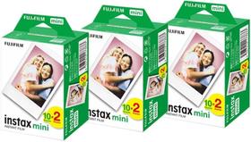 Filme Fujifilm Instax Mini Instant (3 pacotes duplos, 60 fotos)