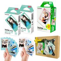 Filme Instax Mini 20 Fotos + 20 Fotos Sky Blue Com Caixa De Presente