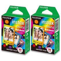 Filme Papel Fotográfico Polaroid Fujifilm Instax Mini Rainbow 20 Fotos 54x86mm P/ Câmera Instax Mini 7, 8, 9, 11, LiPlay