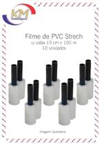 Filme PVC Strech c/ cabo 10 cm x 100 m - 10 unidades - proteção PVC (99910393) Filme PVC Strech c/ cabo 10 cm x 100 m - 10 unidades - proteção PVC (99910393)