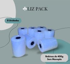 Filme Stretch, Kit 8 Bobinas de 10 cm. Uso facil, com 400 g cada, 400 metros cada.