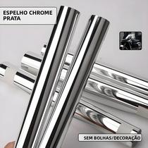 Filme Vinílico Cromado Prata Para Envelopamento De Carros E Motos, Livre De Bolhas De Ar, Para