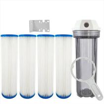 Filtro Água Caixa Água 4 Refil Plissado Lavável Com Suporte Filtro Água Caixa Água 4 Refil Plissado Lavável Com Suporte