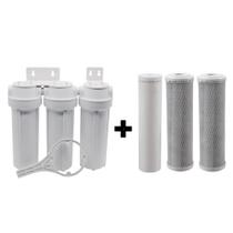 Filtro Água Triplo Bbi Branco Fab Cerveja Tira Cloro + Refis