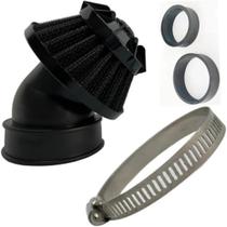 Filtro Ar Esportivo Adaptador de borracha Curvo Atrox Preto