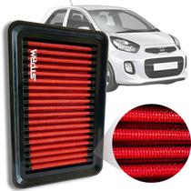 Filtro Ar Esportivo Kia Picanto 1.0 12v Flex Ano 2011 a 2018 EX Flex Manual Automatico Modelo Lavável Reutilizável 3 Cilindros