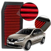 Filtro Ar Esportivo Renault Logan 1.6 12v Flex 2017 a 2022 Expression Sce Zen Hi-power Advantage Iconic X-tronic Intense sedan Lavável reutilizável