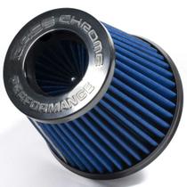 Filtro ar grande duplo fluxo base rígida black azul (rc040az) race chrome