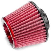 Filtro ar grande monofluxo base de borracha 62mm vermelho (rc441vm) race chrome