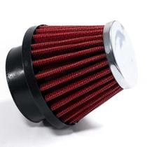 Filtro ar para moto base borracha 50mm vermelho (rci04vm) race chrome+