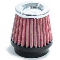 Filtro ar pequeno baixo monofluxo base borracha 52mm vermelho (rc001vm) race chrome