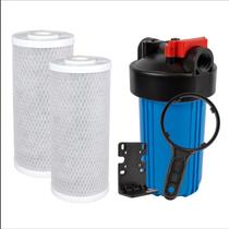 Filtro Big Blue 10'' 2 Carbon Block Big 1 Alta Vazão 3000l Filtro Big Blue 10'' 2 Carbon Block Big 1 Alta Vazão 3000l
