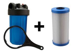 Filtro Big Blue 10 Rosca 3/4 + Refil Plissado + Chave