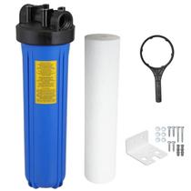 Filtro Big Blue 20" Alta Vazão C/ refil de polipropileno liso, suporte, parafusos e chave
