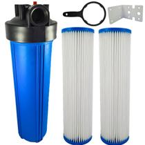 Filtro Big Blue 20'' Chave E Suporte Com 2 Refil Plissado