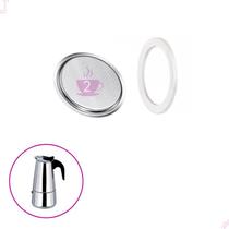 Filtro Cafeteira Italiana inox 2 Xícaras Com Anel Vedação De Silicone