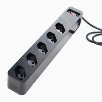 Filtro Clamper DPS Protetor Energia 5 Tomadas Preto Filtro Clamper DPS Protetor Energia 5 Tomadas Preto