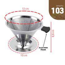 Filtro Coador Café Inox 103 Reutilizável Café Puro Sem Papel, Econômico e Sustentável