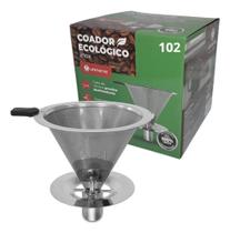 Filtro Coador De Café Aço Inox Tamanho 102 Reutilizável Sem Usar Papel Unitermi