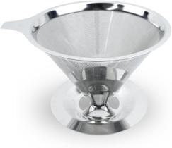 Filtro Coador de Café Inox 103 Reutilizável, Dupla Camada, Malha Fina Sem Papel